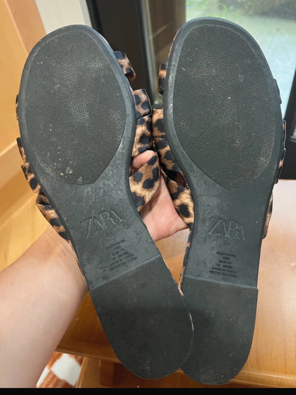 Zara Leopard-Print Slide Sandals - Brown & Black - Picture 3 of 4